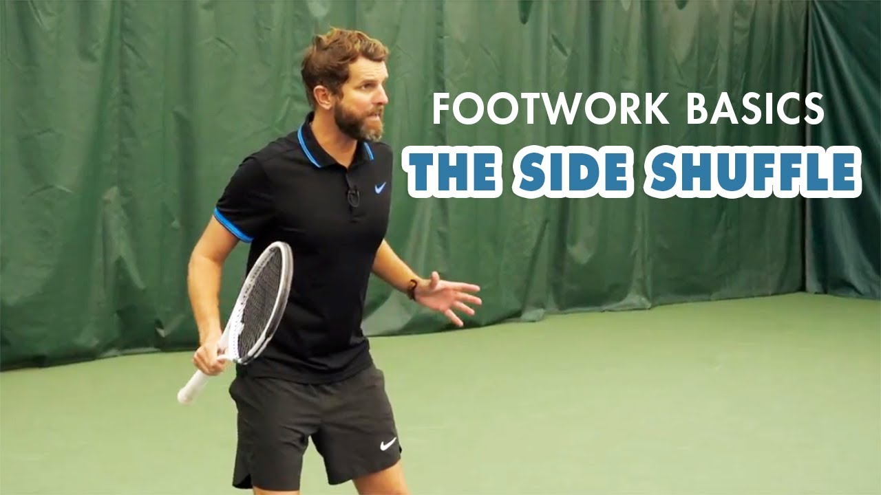 Tennis side shuffle footwork exercise