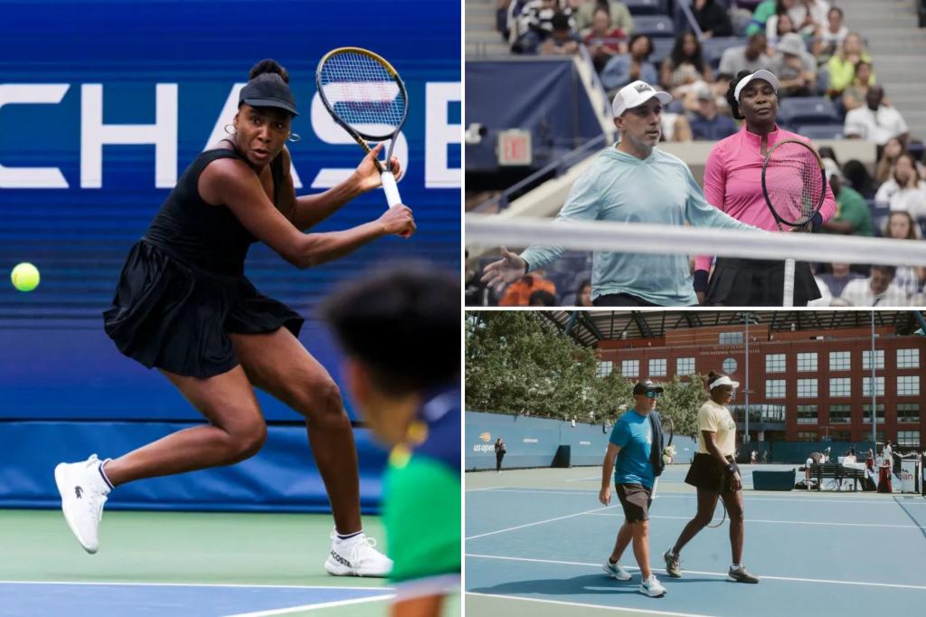 Venus Williams treino com coach aos 45 anos