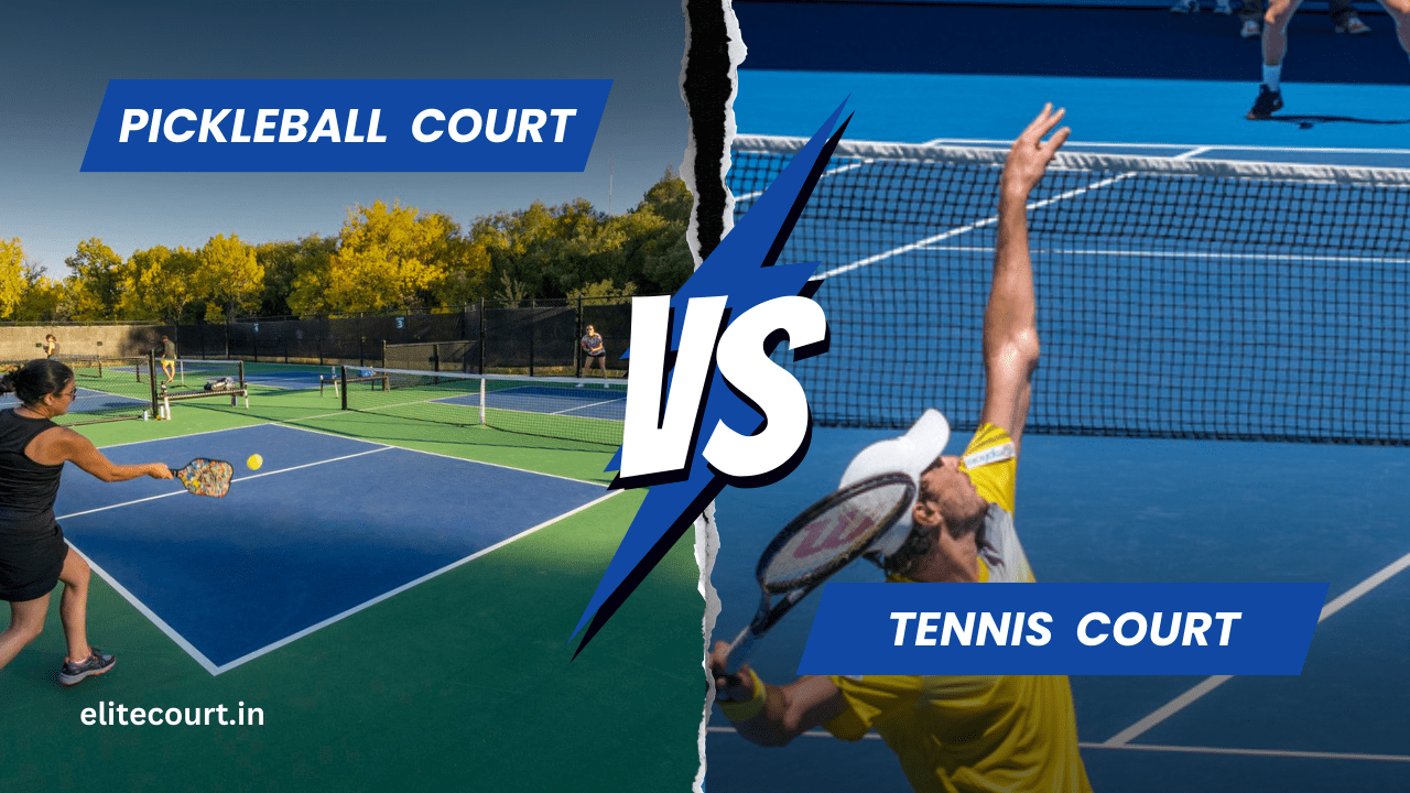 Comparação de quadras de pickleball e tênis