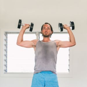 Shoulder press strength training for tennis players