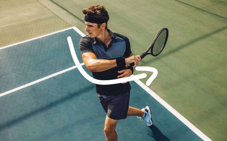Tennis forehand follow through