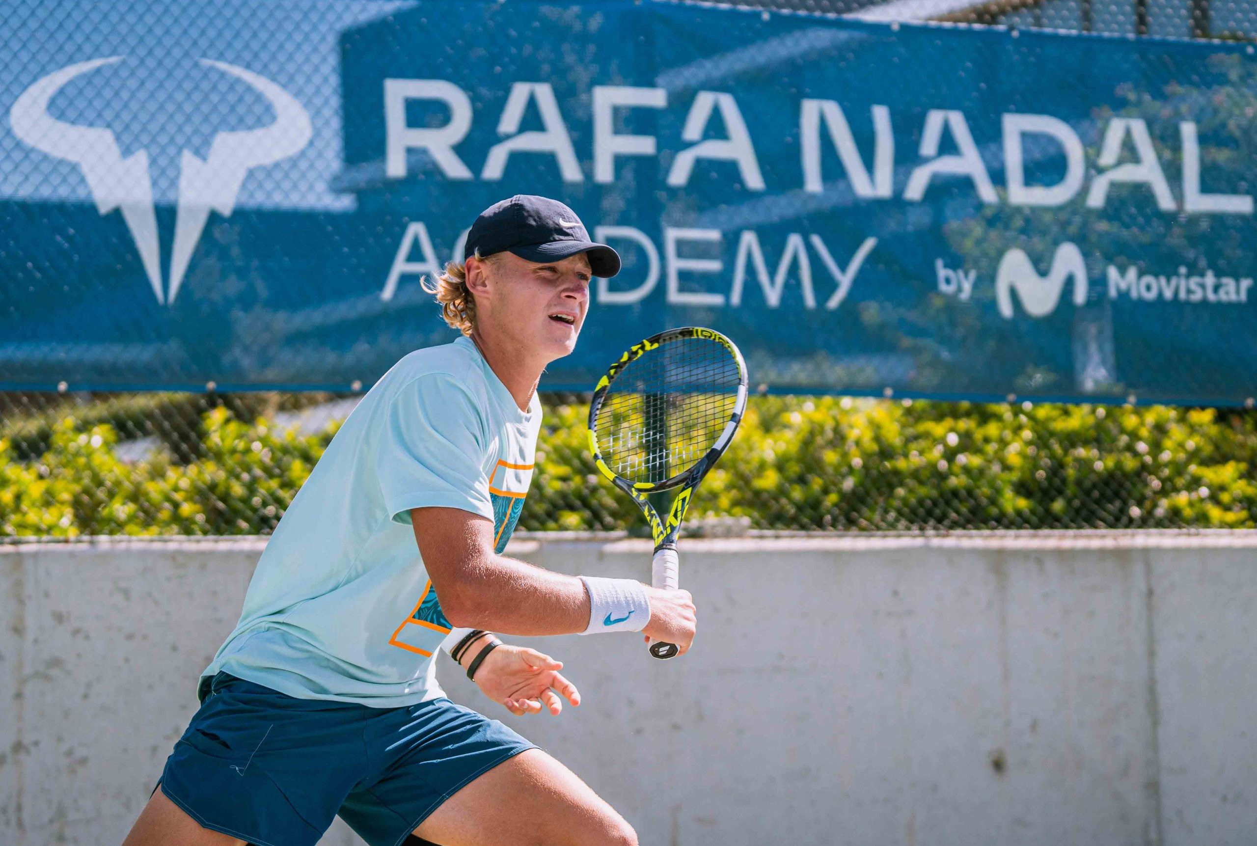 Rafael Nadal training at his academy